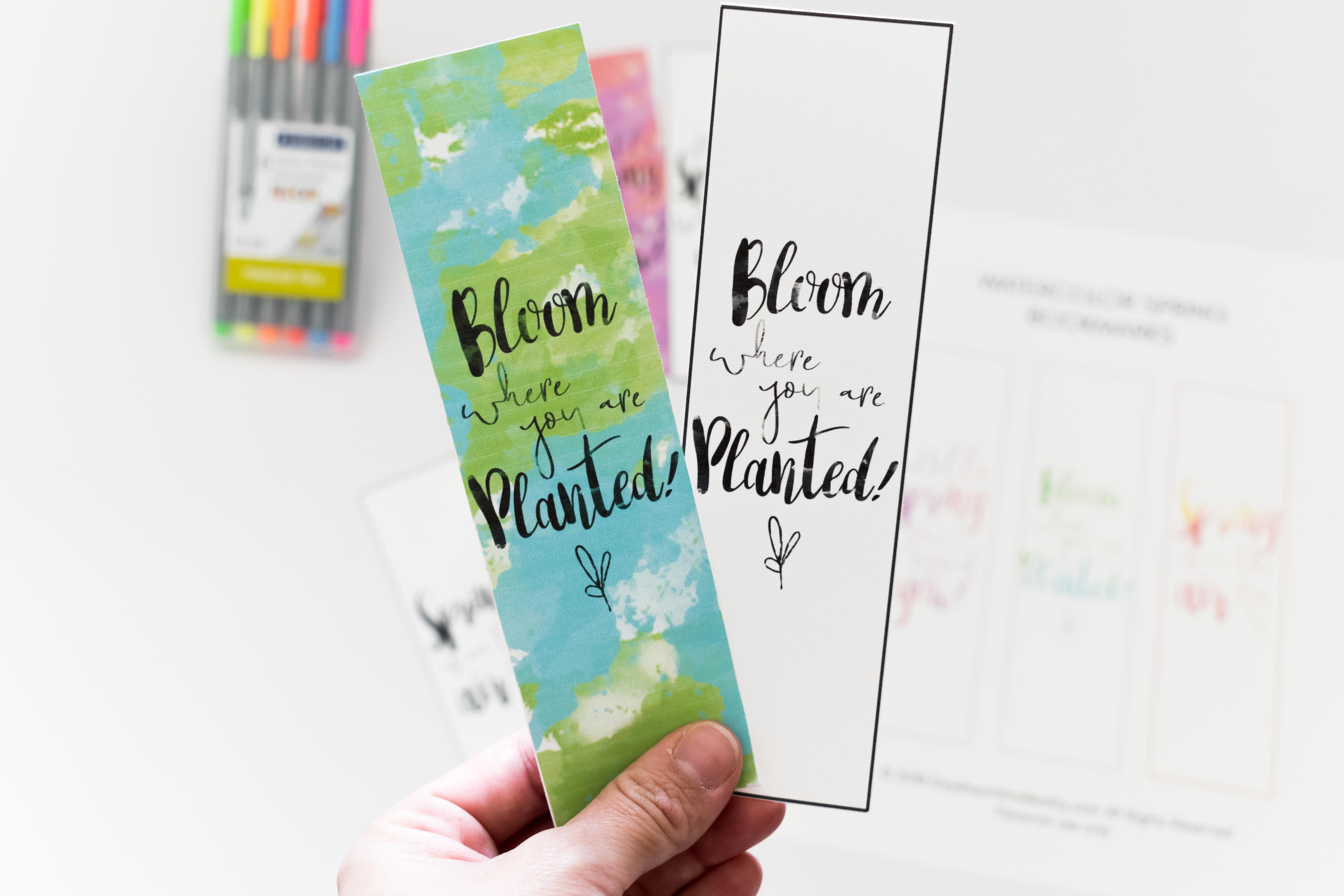 watercolor spring bookmarks free printable