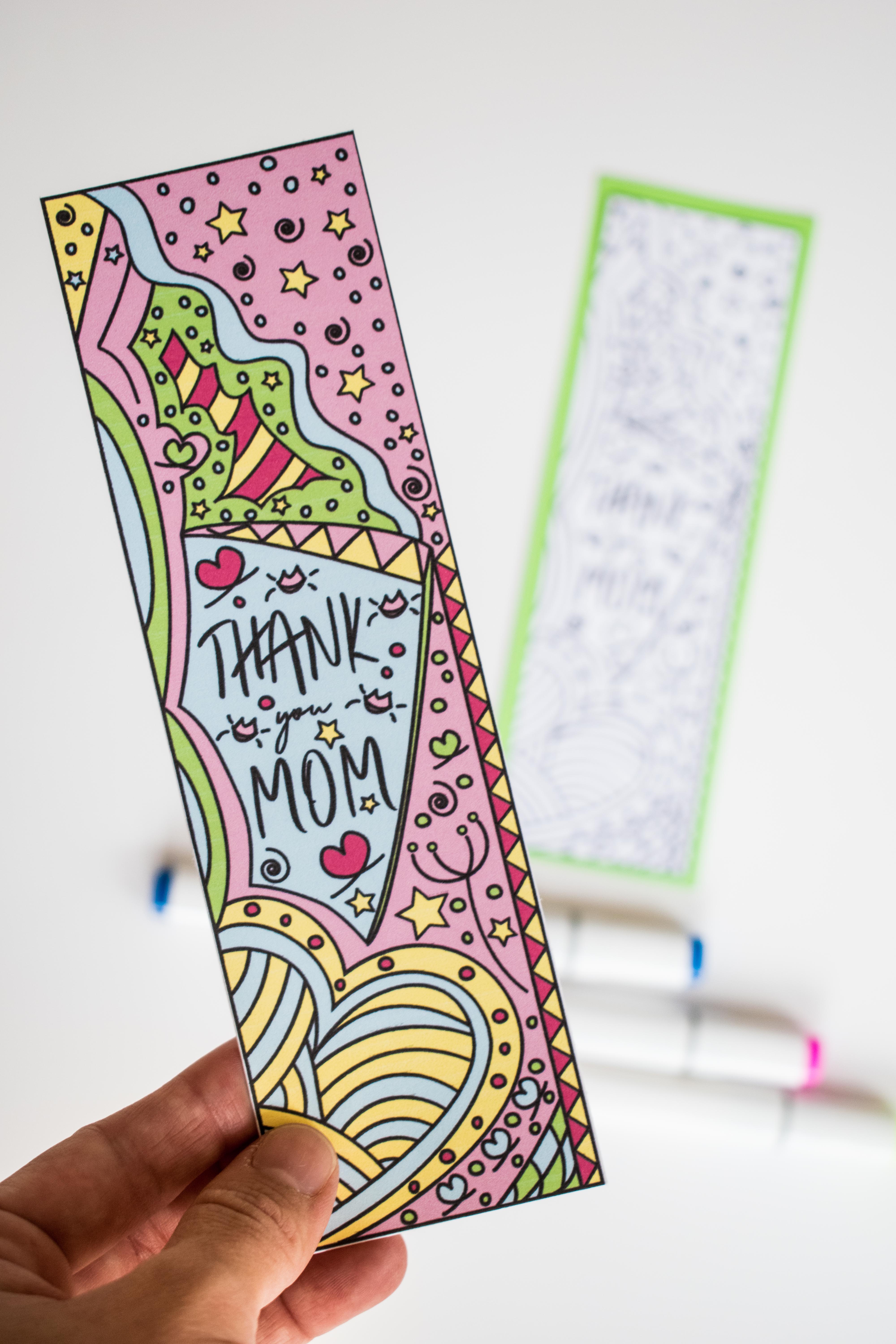 Coloring Mother's Day Bookmarks Free Printable Daydream Into Reality