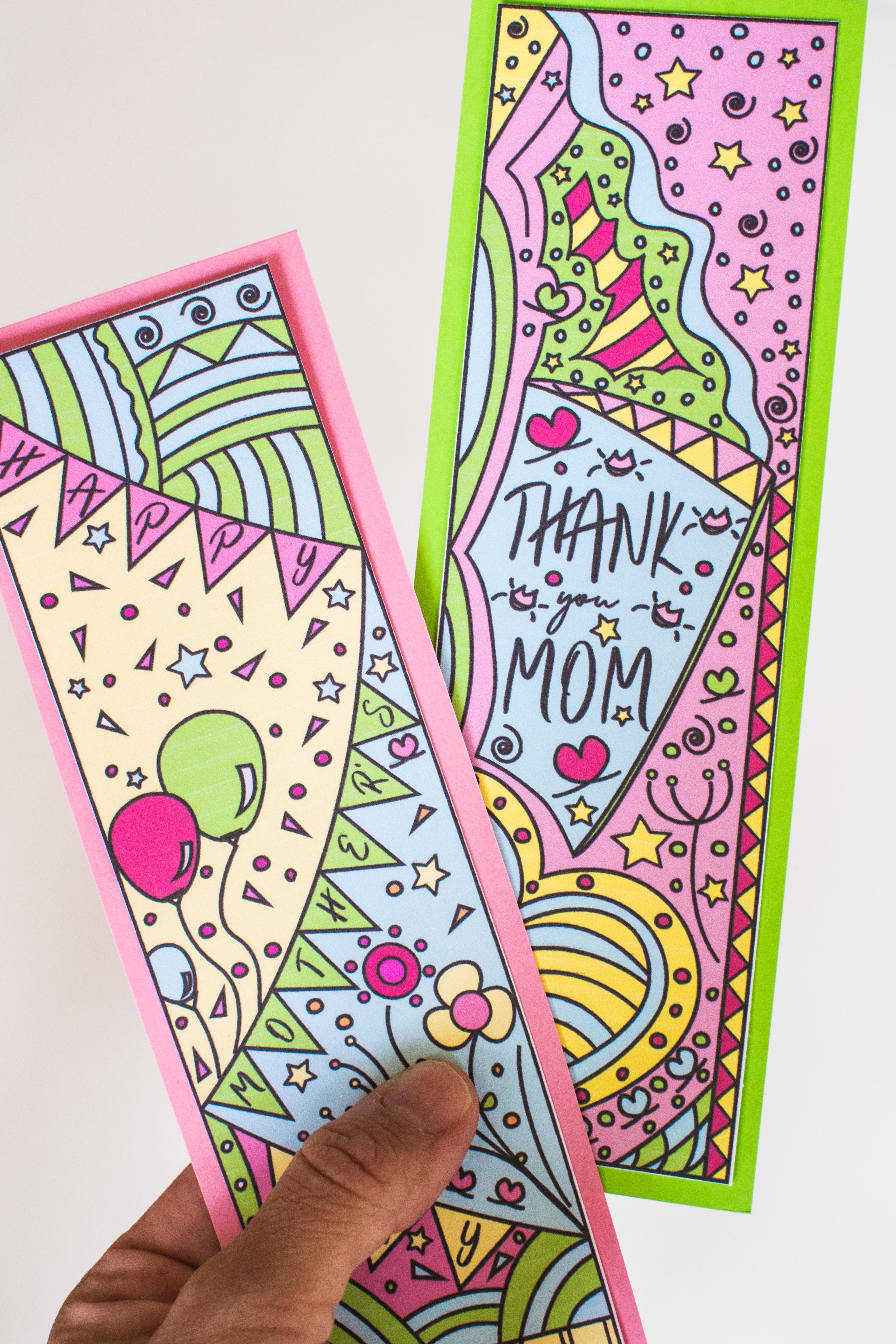 Coloring Mother s Day Bookmarks Free Printable