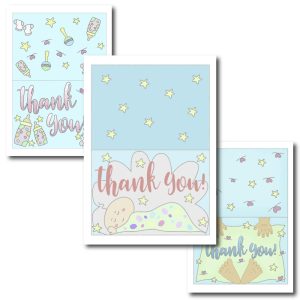 Recently Hosted a Baby Shower? Give thanks to the people that showered your baby with beautiful presents with these beautiful Thank You cards.
