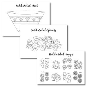 This is the perfect craft to have your little one like their veggies. Cut around and put a yummy salad together!