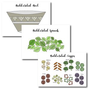 This is the perfect craft to have your little one like their veggies. Cut around and put a yummy salad together!