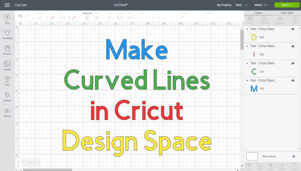 How to Make a Curved line in Cricut Design Space +Free SVG Curvy Lines