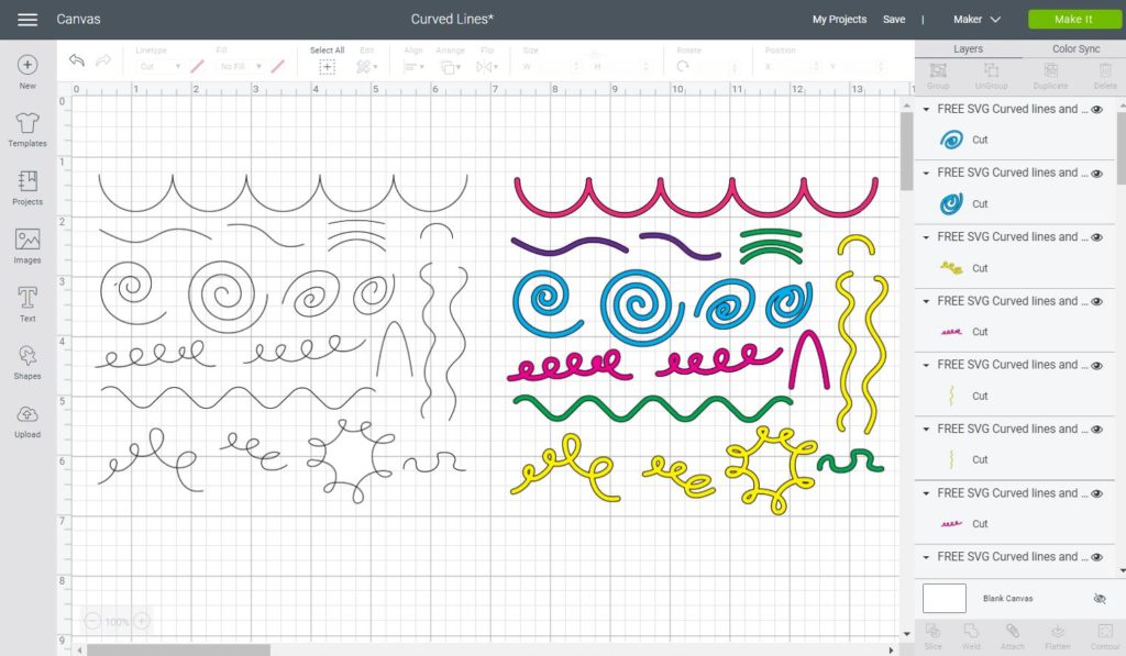 Download How to Make a Curved line in Cricut Design Space +Free SVG Curvy Lines