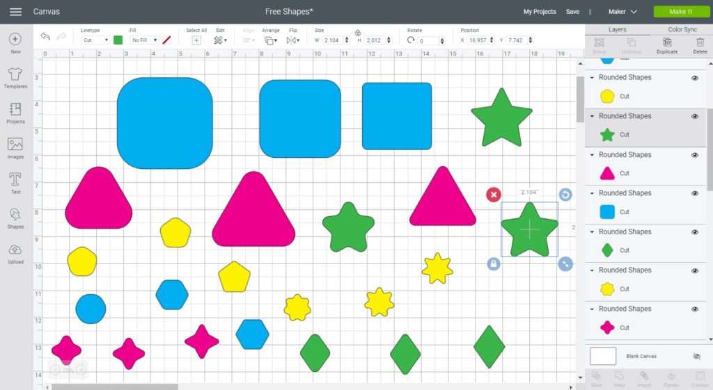 Download Make Rounded Corners in Cricut Design Space +Free SVG Rounded Shapes