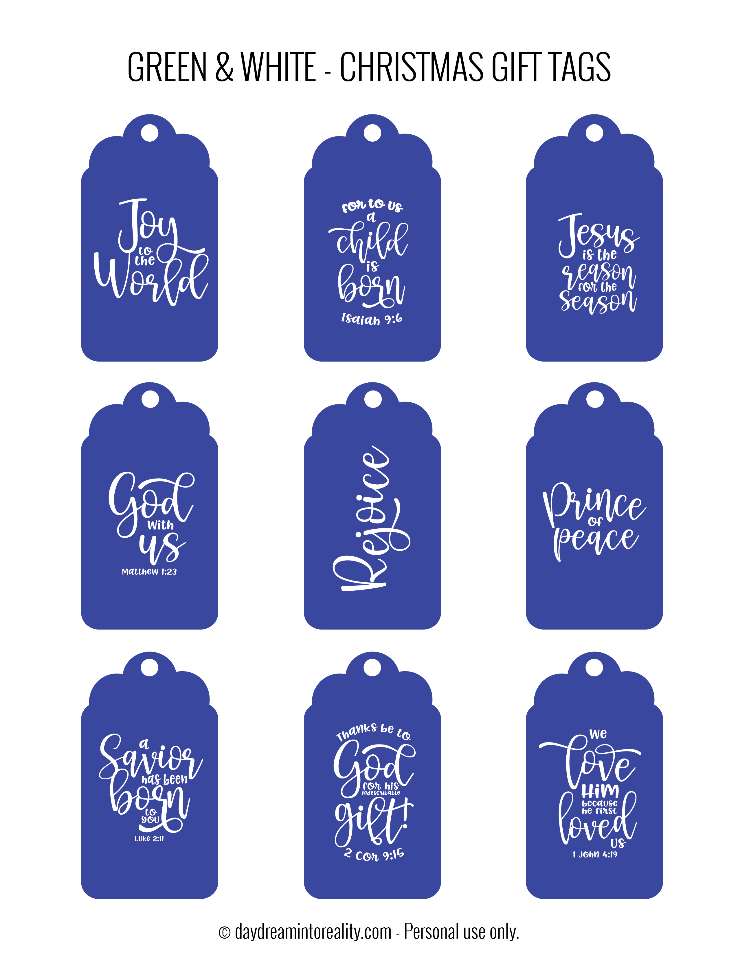 Christmas Tag Template from daydreamintoreality.com