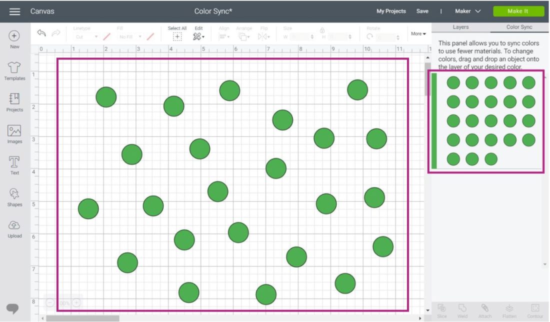 Result after using Color Sync in Cricut Design Space.