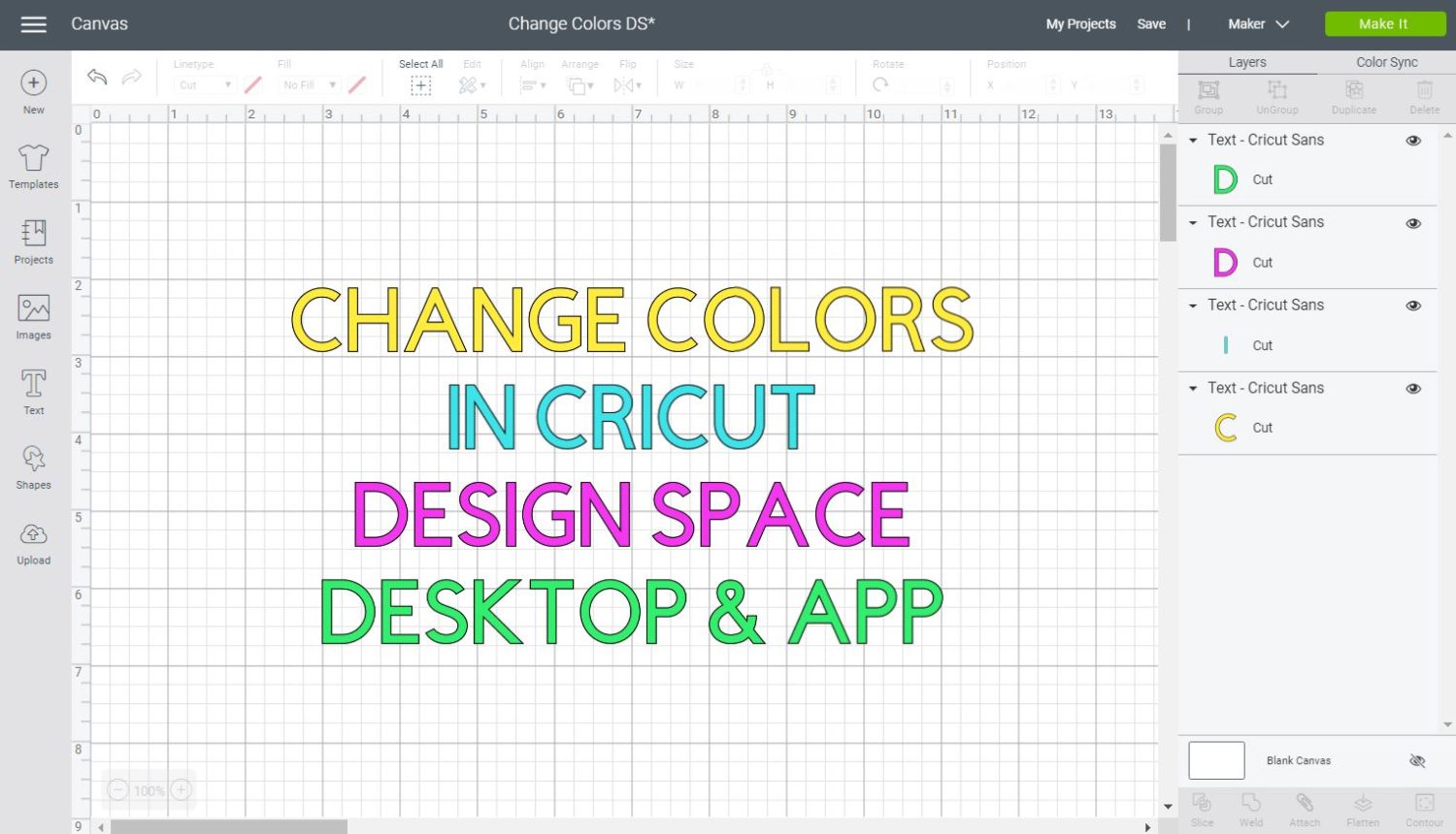 HOW TO USE AND CHANGE COLORS IN CRICUT DESIGN SPACE