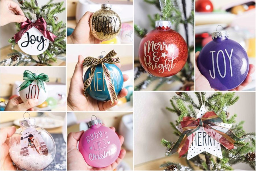 different christmas ornaments