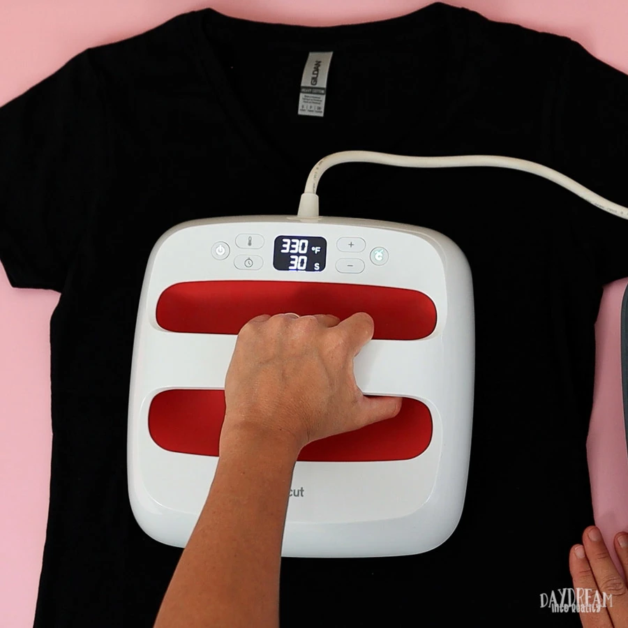 preheat t-shirt with easypress.