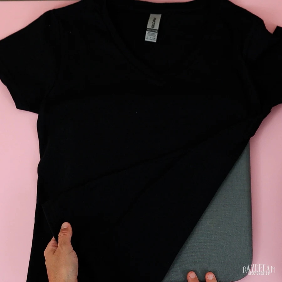 place pressing mat under t-shirt