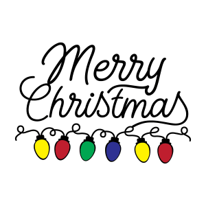 Christmas Free SVG_Merry christmas with christmas lights