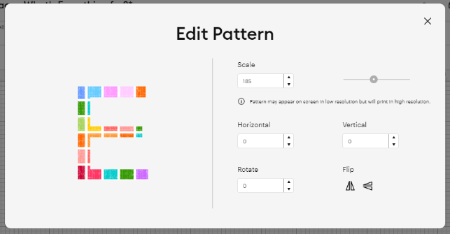 Cricut Design Space - edit pattern