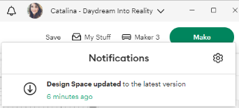 Cricut Design Space - Notification