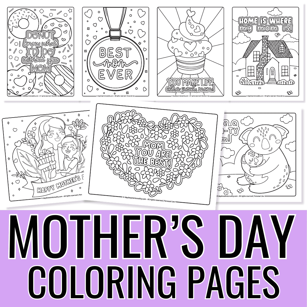 Mother's Day Coloring Pages For Kids and Adults Featured Image Square