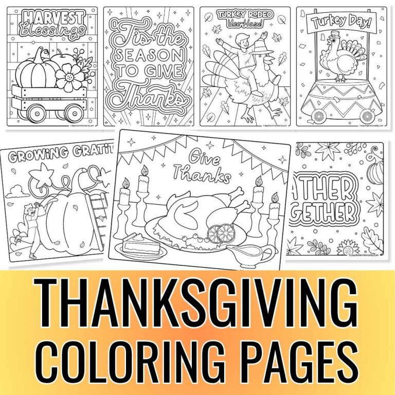 thanksgiving day coloring pages bundle with free printable sheets for kids and adults